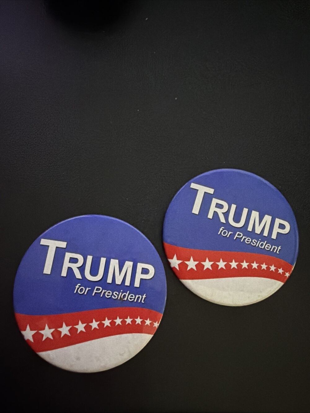 Trump For President Lot Of 2, 2.25 Inch Political Campaign Pinback Button